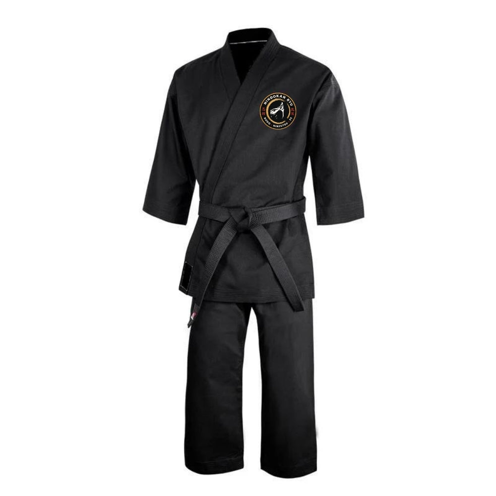 Kimono ninja débutant noir complet avec ceinture et écusson Nindokan, Academy Ninja