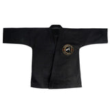 Veste du kimono ninja débutant noir avec écusson Nindokan brodé
