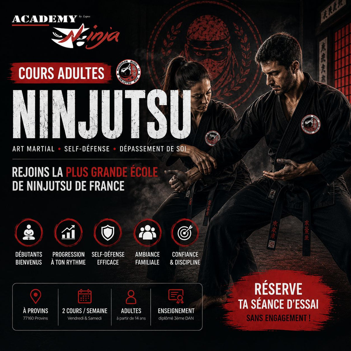 NINJA ADULTES · Ninjutsu 14 ans+