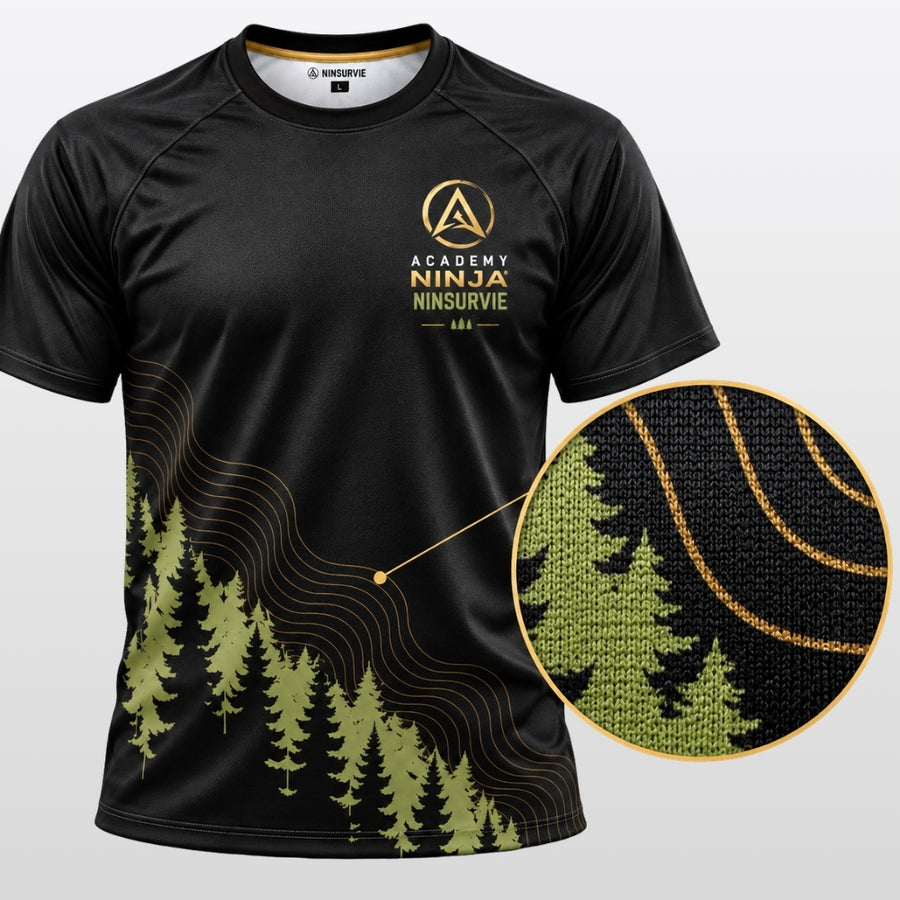 Détail de la maille technique respirante du t-shirt NINSURVIE