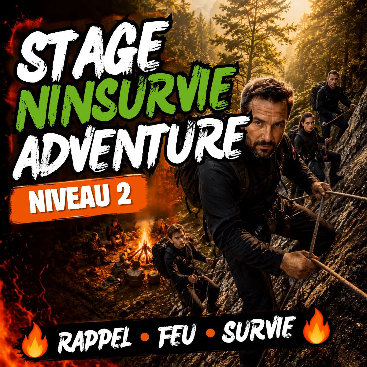 Stage NINSURVIE Adventure, bivouac et escalade en forêt dès 13 ans